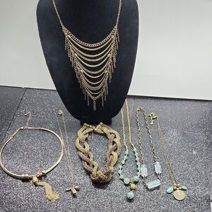 Gold and Silver-tone Necklace Bundle Of 7